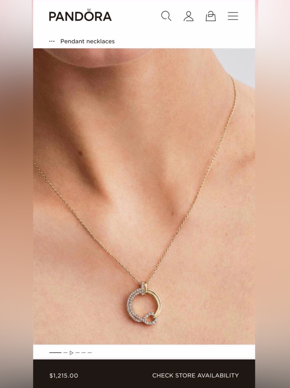 Pandora Infinite Lab-grown
Diamond Pavé Circle Pendant
Necklace
0.32 ct TW, 14k